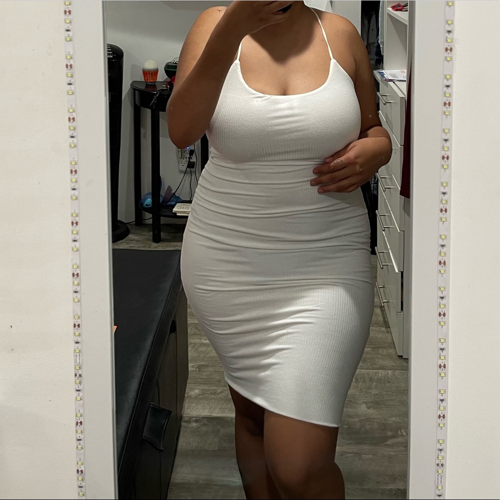 Midi White Cross Body Fashion Nova Dress